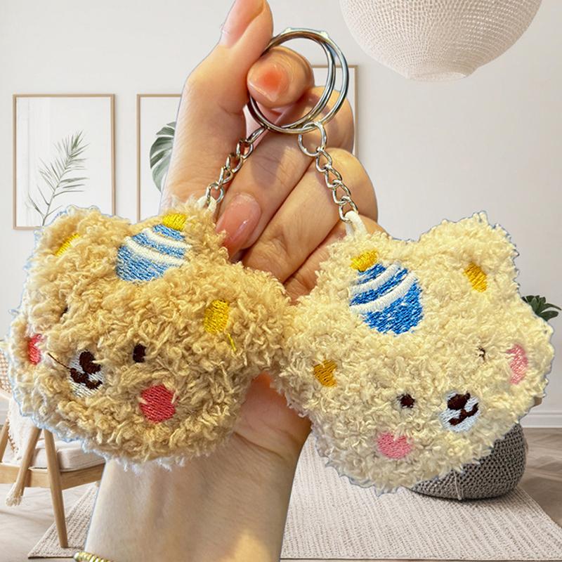 New Cute Bear Plush Doll Toy Keychain Pendant Soft Stuffed Keyring Bag Hanging Ornament Sweet Fashion Accessory Girly Heart Gift