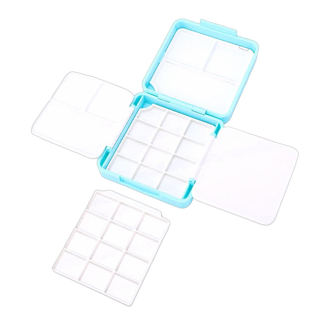 Watercolor Paint Set Travel Portable 24 Well Empty Mixing Tray with   Washing Bucket