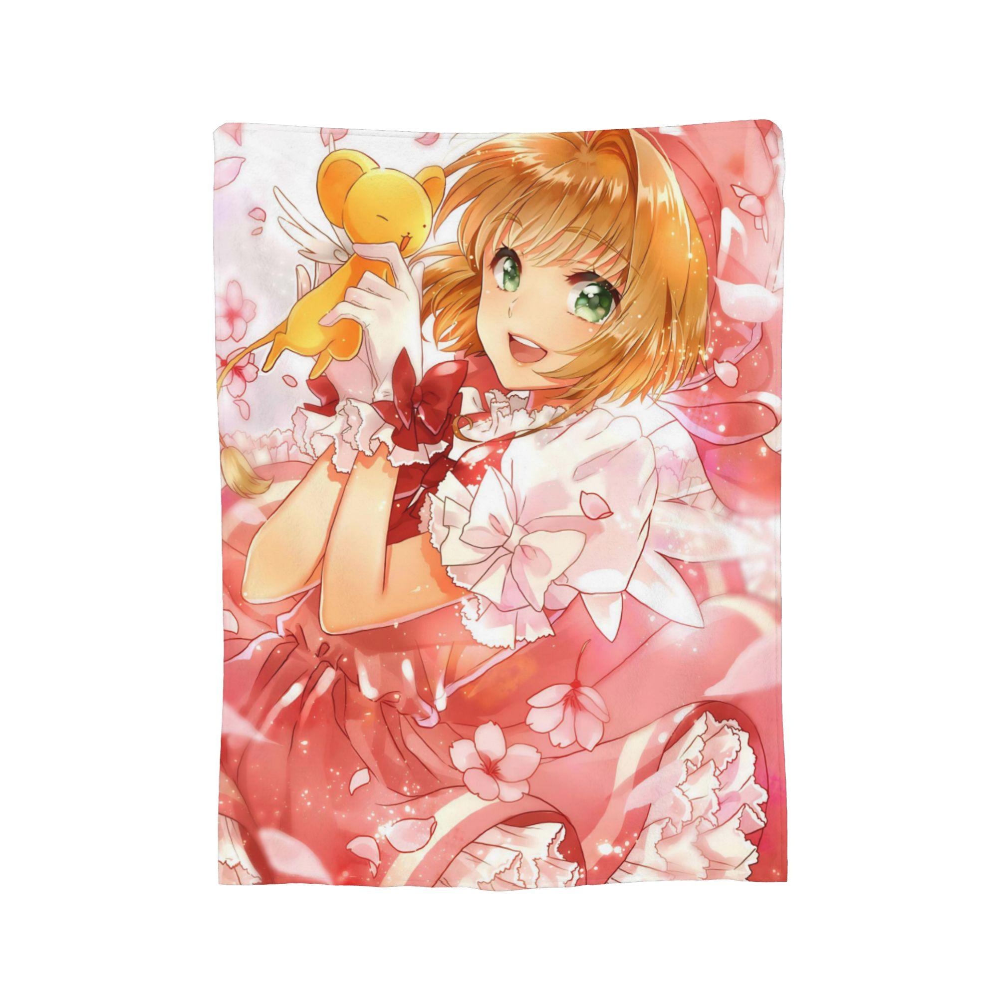 Плед Cardcaptor Sakura из фланели, летний, портативный, супермягкий, плед для дома, дивана, плюшевое тонкое одеяло 30x40in
