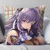 Keqing Anime Game Genshin Impact Pillow Case Fashion Square Pillowcase Bedroom Sofa Room Ins Decoration Leisure
