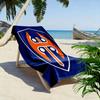 Blue and Orange Shield Emblem Design Patterned beach towel quick dry perfect for travel outdoor sports jogging the beach and swimming