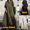 Plus Size Casual Shirt Dress for Women - Long Sleeve Button Down Collar Tunic Top Loose Fit Comfy