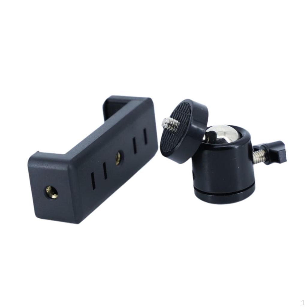 Mini Ball Head Degree Sturdy Portable 3/8 " Threads Mount Base Adapter Universal for Monopods LED