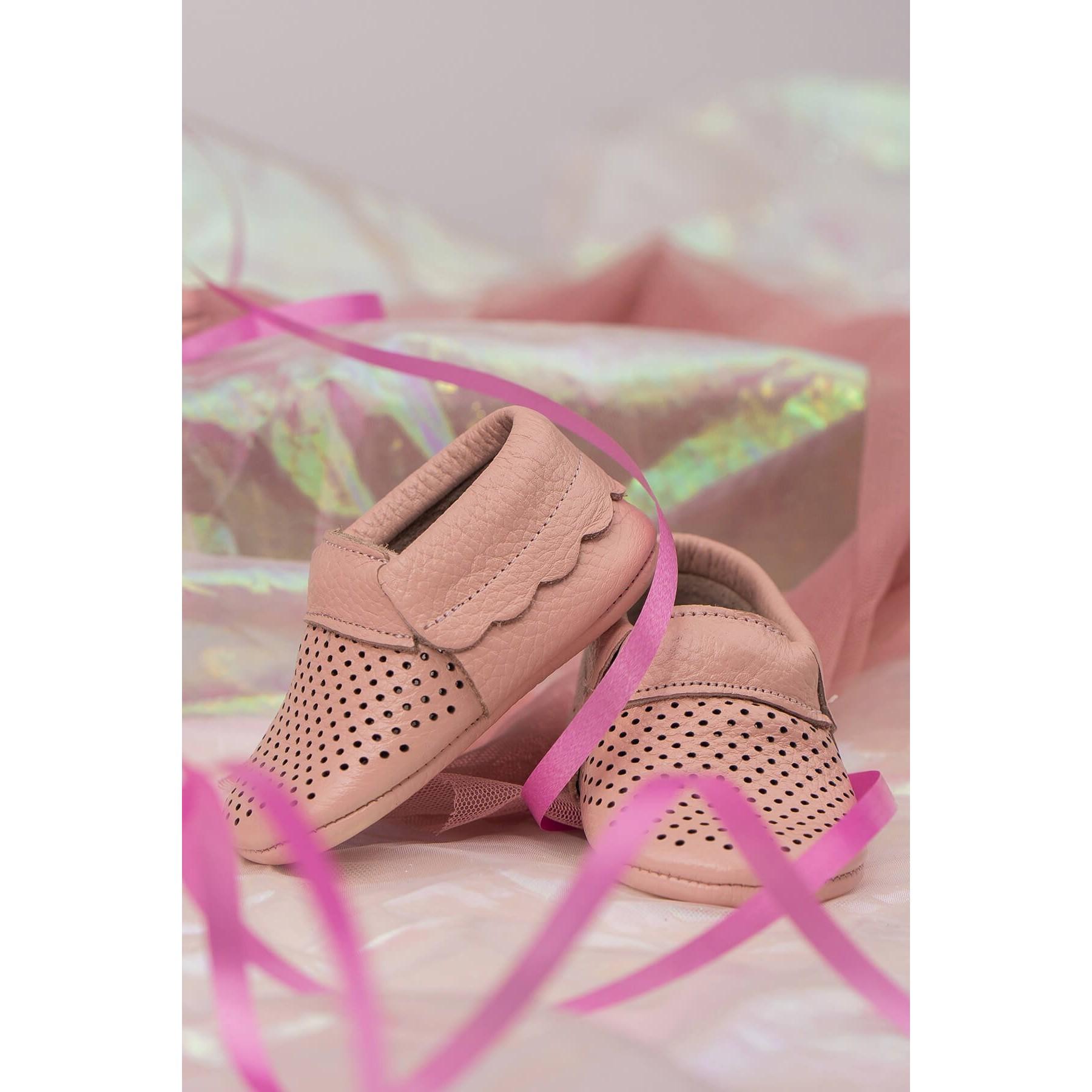 

Детские лоферы Banbi из пудровой кожи из натуральной кожи