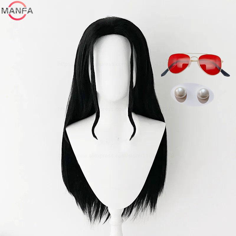 High Quality Nico Robin Cosplay Wig Miss Allsunday Wig Nico Wigs Long Black Heat Resistant Synthetic Hair Anime Role Play Wigs +