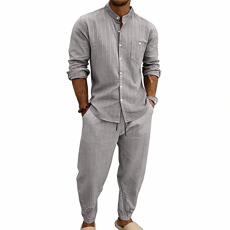 Men`s Linen Set Casual Spring Summer
