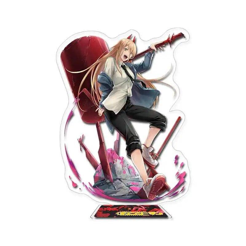 Anime Chainsaw Man Stand Model Plate Standing Denji Power Angel Makima Figurine Transparent Acrylic Standee Holder Fan Collect
