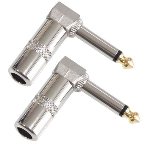 KAUMO Mono Phone Plug L-Shaped Mono Phone Connector for DIY Use (2 pieces)
