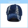 Fashionable Unisex Distressed Denim Baseball Cap Adjustable Sun Hat