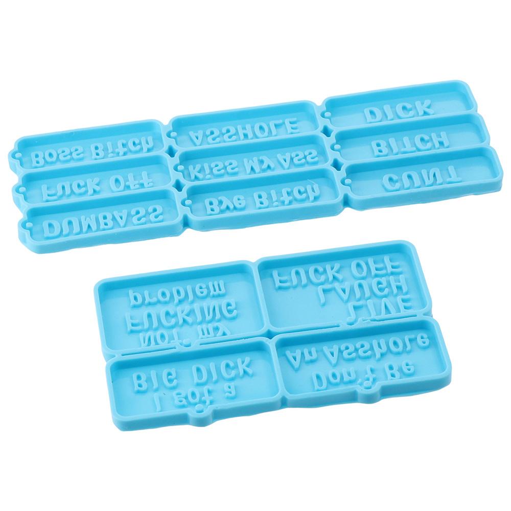 2Pcs Bad Words Silicone Molds Swear Words Keychain Resin Mold Casting Mold Women