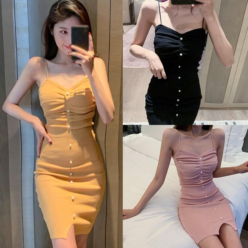 

Женское сексуальное платье с V-образным вырезом без рукавов, плиссированное, трикотажное, вечернее, облегающее, клубное платье F розовый