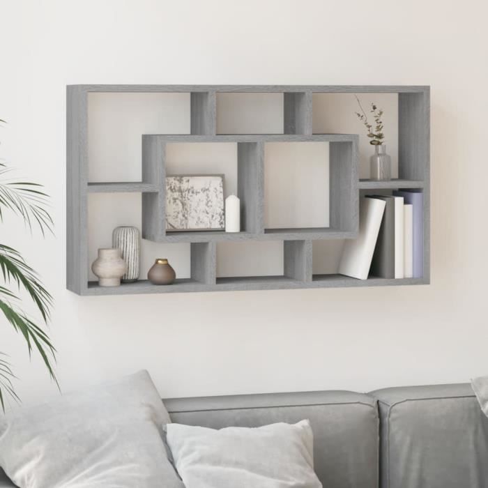 VidaXL Étagère murale 8 compartiments Sonoma gris 342593