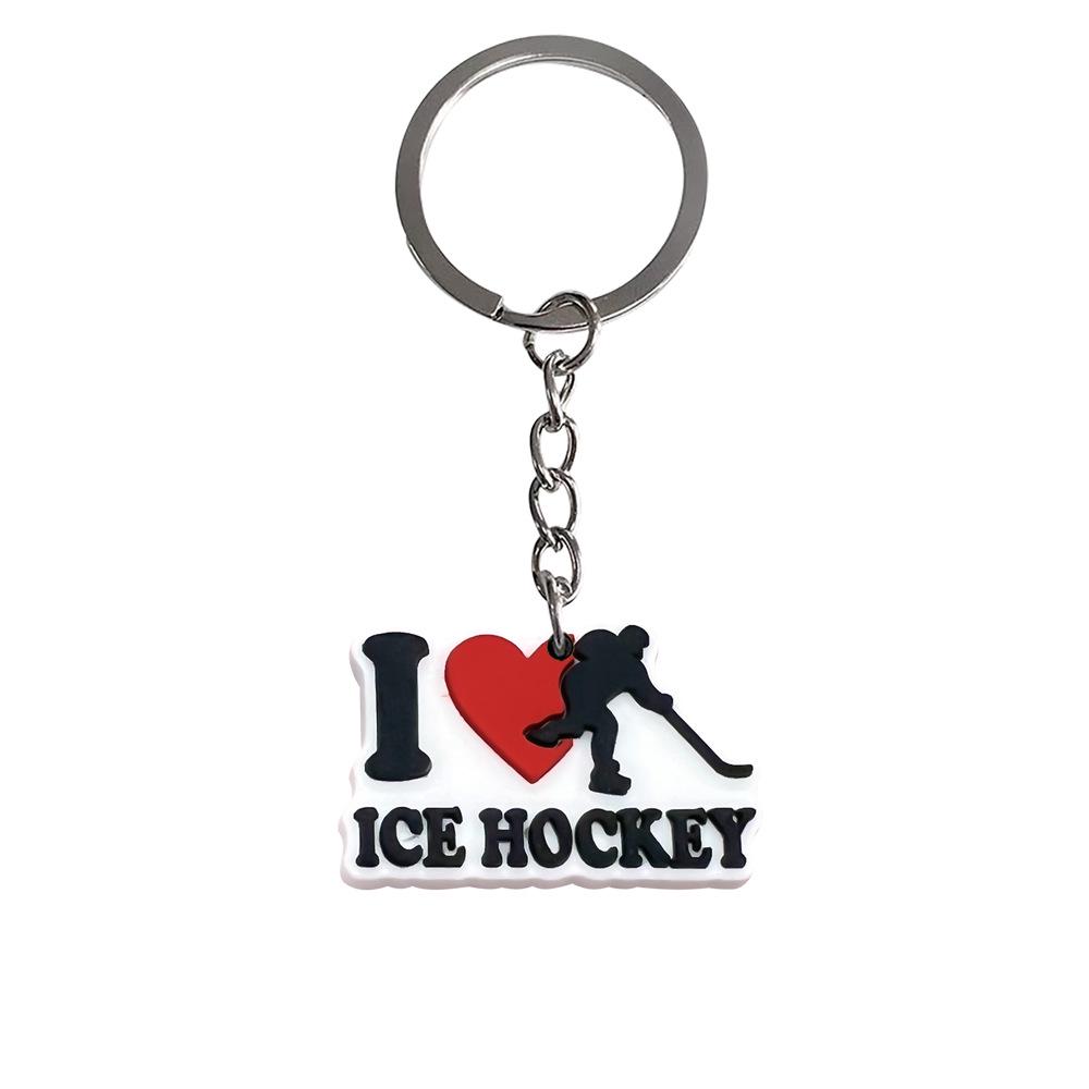 Hockey Backpack Charms: PVC Keychain Pendants, Soft Rubber DIY Ornaments, Small Gift Keychains