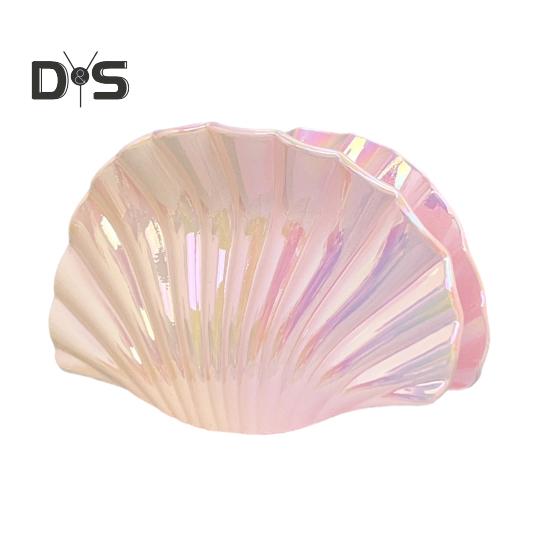 Haarspange Farbverlauf Hohles Design Muschelform Haarklammer Kunststoff Harz Material Starker Halt Hinterkopf Haarklammer