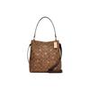 New Town Canvas With Leather Bucket Crossbody Bag Medium Size Women's Coffee C6923-IME7V