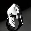 Retro Spartaner Maske Großer Ring für Männer Edelstahl Punk Gothic Edgy Biker-Accessoires Cosplay Kühnes Statement Mann Geschenk