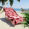 Erdbeermuster mit Herzdesign Strandtuch schnelltrocknend für Reisen Outdoor-Sportarten Joggen Strand und Schwimmen