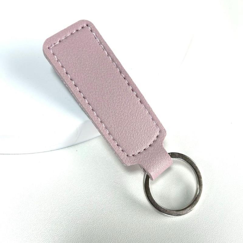 Simple PU Leather Keychain Soft Touch Solid Color Mini Key Holder Fashion Bag Pendant Decor for Daily Use