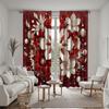 2 Pieces HD Red and White Series Flower Decoration Curtain Red Digital Printing Curtain Home Decoration Style Decoration Living