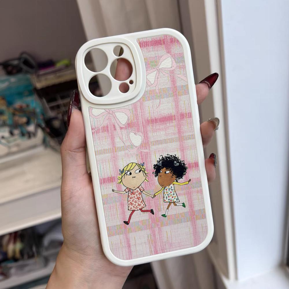 

Мультяшный чехол C-CHARLIE AND LOLA для iPhone 16 15 14 12 13 Pro Max 11 Mini Xs Puls Силиконовый чехол из кожи ягненка iPhone16 Plus