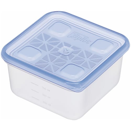 Ziploc [Commercial Use] Ziploc Containers, Square, 1100ml, Pack of 10 + 1 Freezer Bag (Medium) [.co.jp Exclusive]
