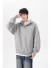 Men's Plus Size Fleece-Lined Button Hoodie - Oversized, Thickened Long Sleeve for Autumn/Winter