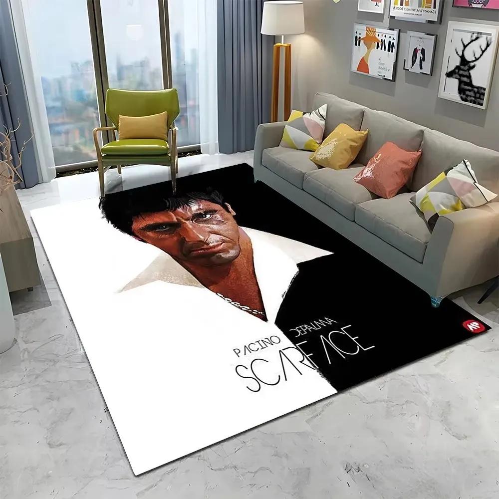 VIKAMA Scarface 3D Visual Rug Tony Classic Movie Carpet Non Slip Floor Mat Living Room Bedroom Sofa Decor Kids Playroom