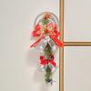 Christmas Bell Plastic Jingle Bells Xmas Tree Hanging Ornament with Bow And Artificial Pine