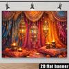 2D Arabian Nights Background Cloth Moroccan Lantern Diwali Candle Tapestry Wall Hanging