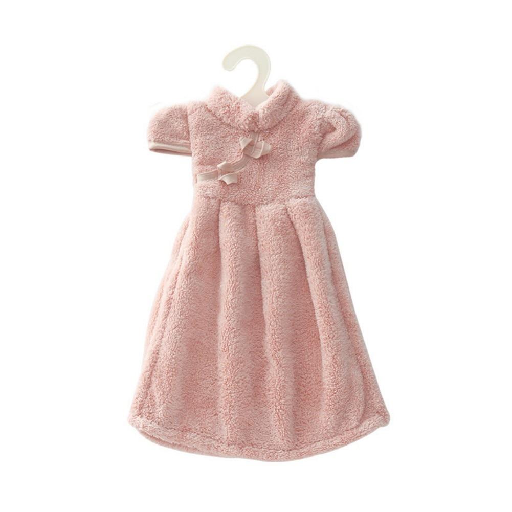 Princess Dress Towel Thick Coral Velvet Super Absorbent Dry Hand Towels Children Bathroom Handkerchief Kitchen Tools