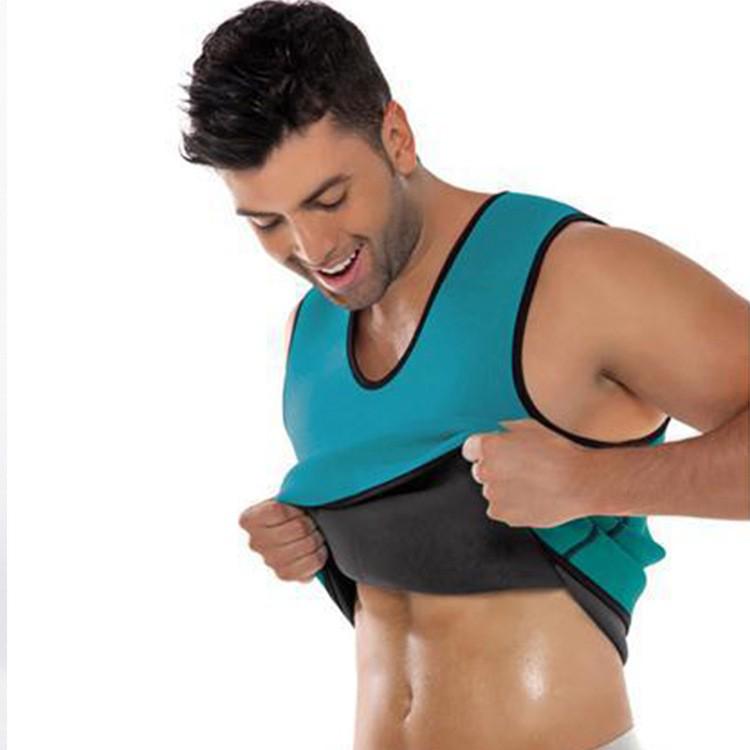 Pánský neoprenový tvarovač postavy s U-výstřihem, potivá fitness vesta