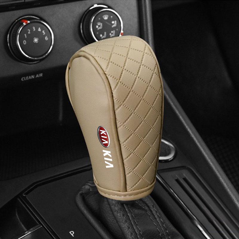 1Pcs Car Gear Shift Cover Leather Shift Lever Cover Gearbox Shifter Knob Protective For Kia Ceed Sportage Niro Optima Picanto Rio Morning Forte K8