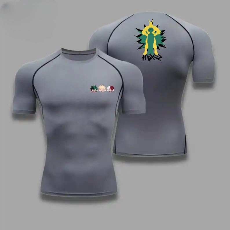 Fitness Sportswear Teenagers Tshirt All Mightmen Graphic Tops Tight Training Clothes Boys Compression Running Basketball Clothes