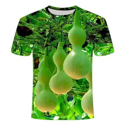Imágenes de Verduras de Moda Para Camisetas de Hombre Tendencia Estampado Digital Casual Cuello Redondo Manga Corta Tops