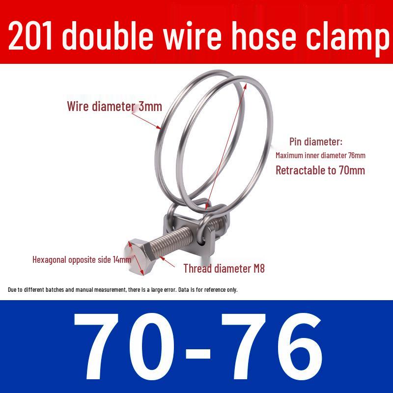 Doppeldraht-Schlauchschelle aus Edelstahl für Feuer-, Wasser-, Gasleitungen - Verdickt