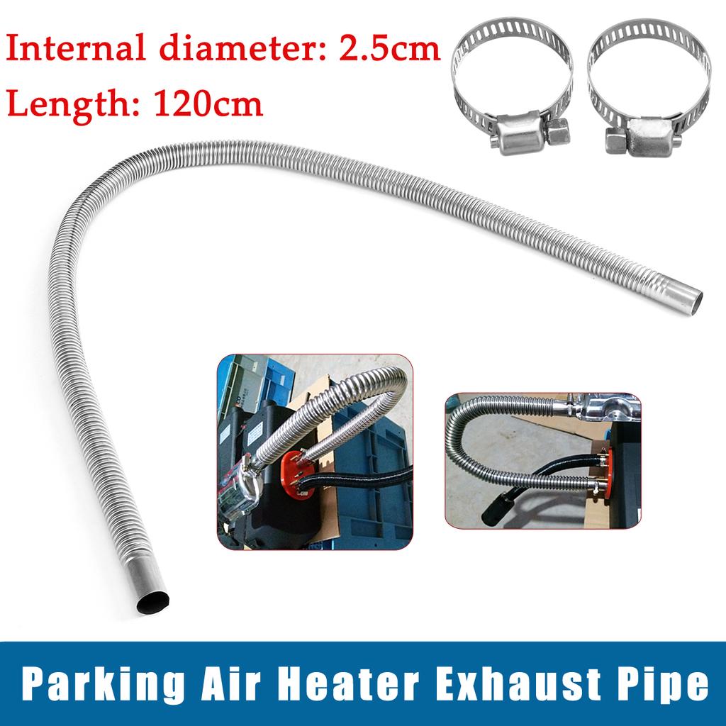 Diesel Heater Exhaust Pipe 1"/25mm Inner Diameter, TZUTOGETHER Stainless Steel Parking Air Heater Gas Vent Hose (60cm