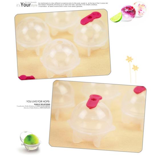 4Pcs Round Cocktail Ice Ball DIY Whiskey Cream Cube Mold Mould Kitchen