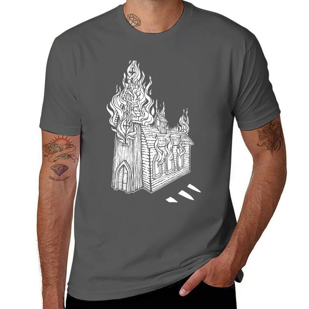 Church Fire TShirt Classic Crew Neck Cotton TShirt