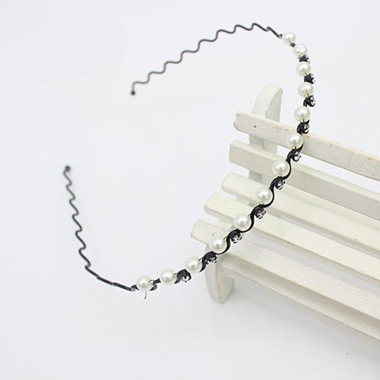 Haarband Faux-Perlen Flexible Legierung Koreanischer Stil Stirnband für den täglichen Gebrauch