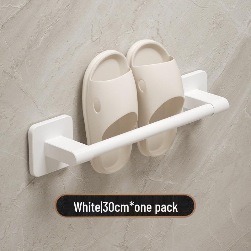 Punch-Free Wall-Mounted Bathroom Slipper Rack and Draining Storage Hanger