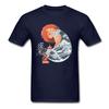 Hokusai SPIRIT ANIMAL CAT New Tshirt Japanese Wave Cat Sakura Sunset Beach Funny Clothes Men Print Tops Tees Streetwear