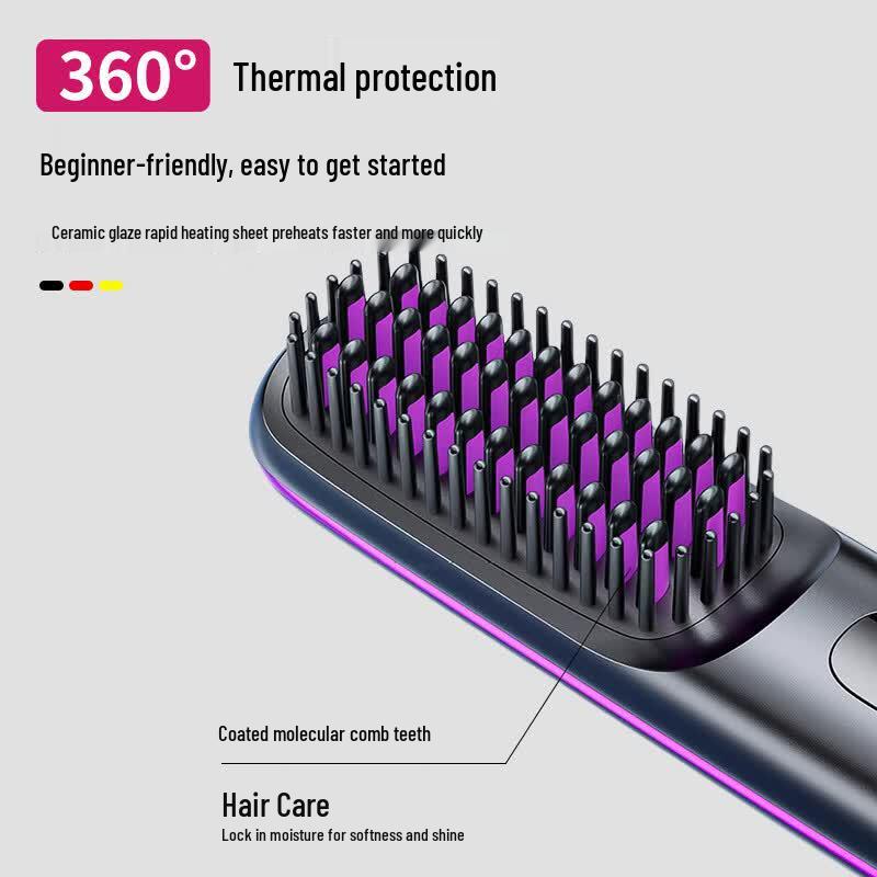MEN WOO Wireless Negative Ion Hair Straightening Comb