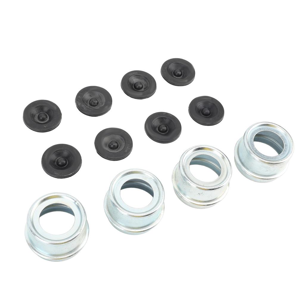 4 Zestawy Osłon Przeciwpyłowych Piasty Przyczepy Osłona Przeciwpyłowa Osi Przyczepy Dekielki Środkowe Kół Osłony Smarujące z 8 Gumowymi Wtyczkami do