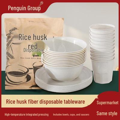 Disposable Outdoor Camping Tableware Set: Thickened Bowls, Plates, Chopsticks, and Cups