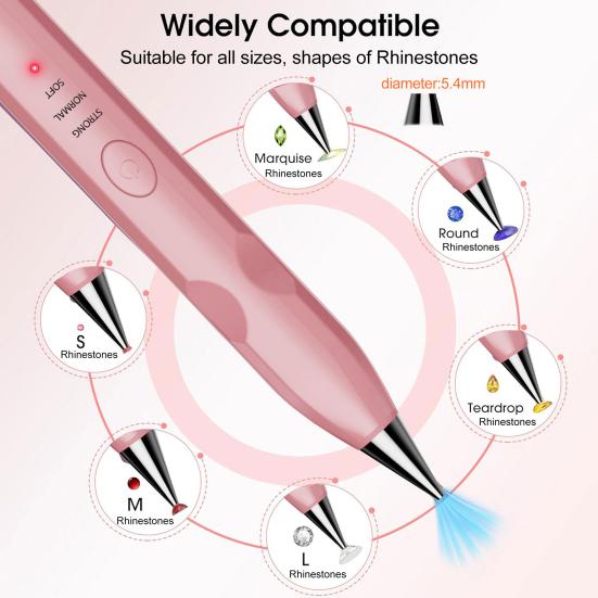 Electric Diamond Art Pen Vacuum Diamond Placement Tool USB Rechargeable No Wax Needed Diamond Art Pen for Beginners Adults