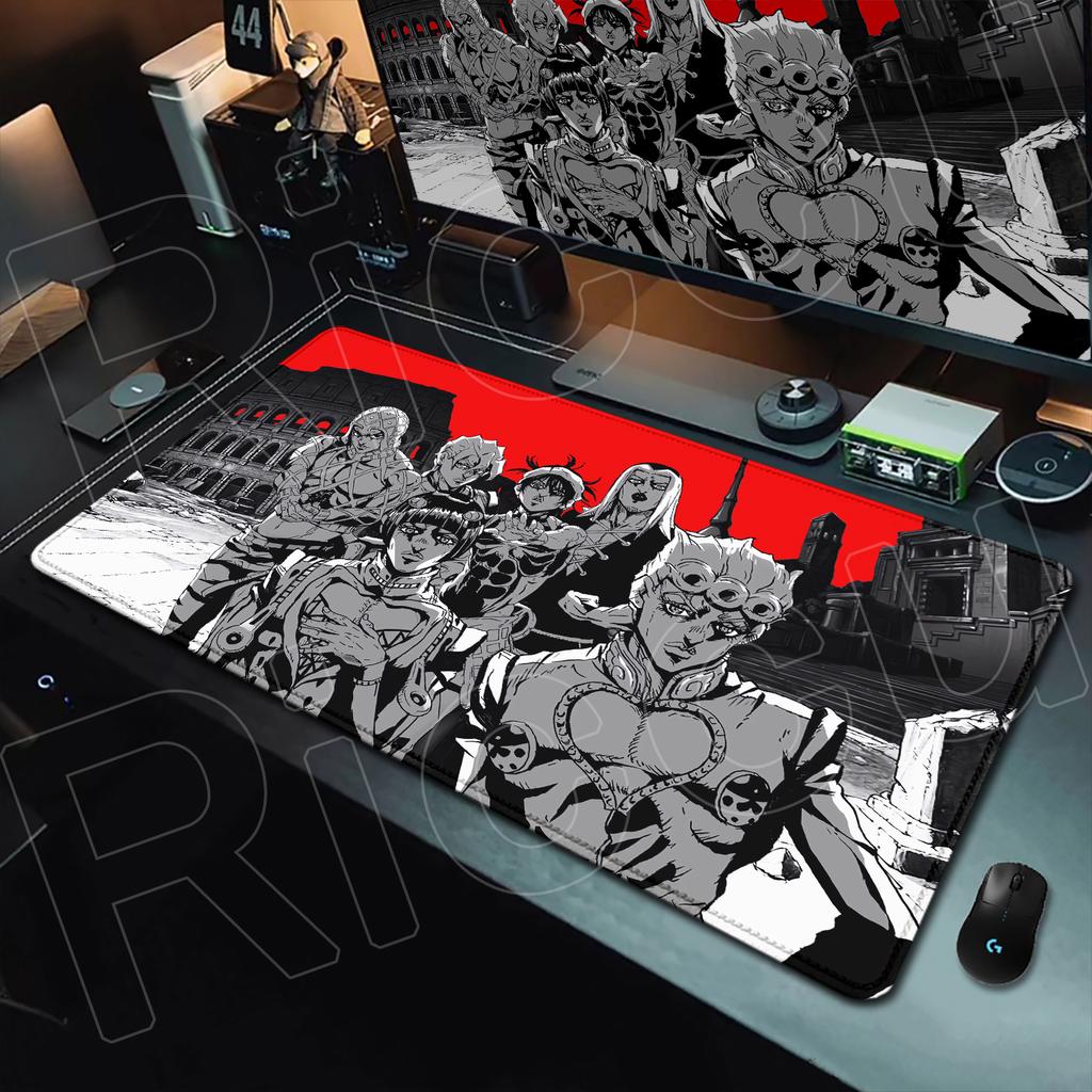 Anime Jojo Bizarre Adventure Mouse Pad Gamer Rubber Non-slip Base Deskmat Kujo Jotaro Cabinet Keyboard Gaming Office Accessories