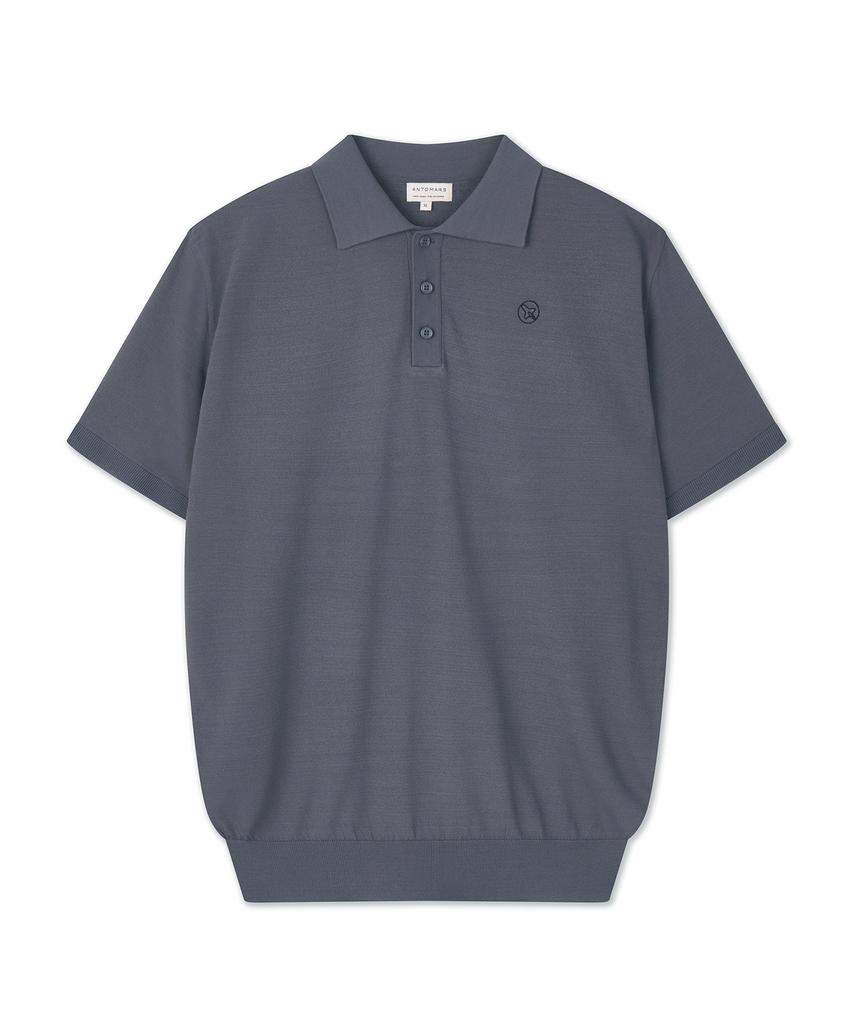 Antomas Scallop Polo Knit Men'S - Gray