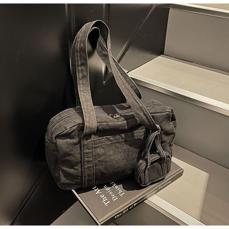Women Bag 2026 New Fashi Simple Korean Vintage Simple Shoulder Bags Handbag Composite Bag чёрный