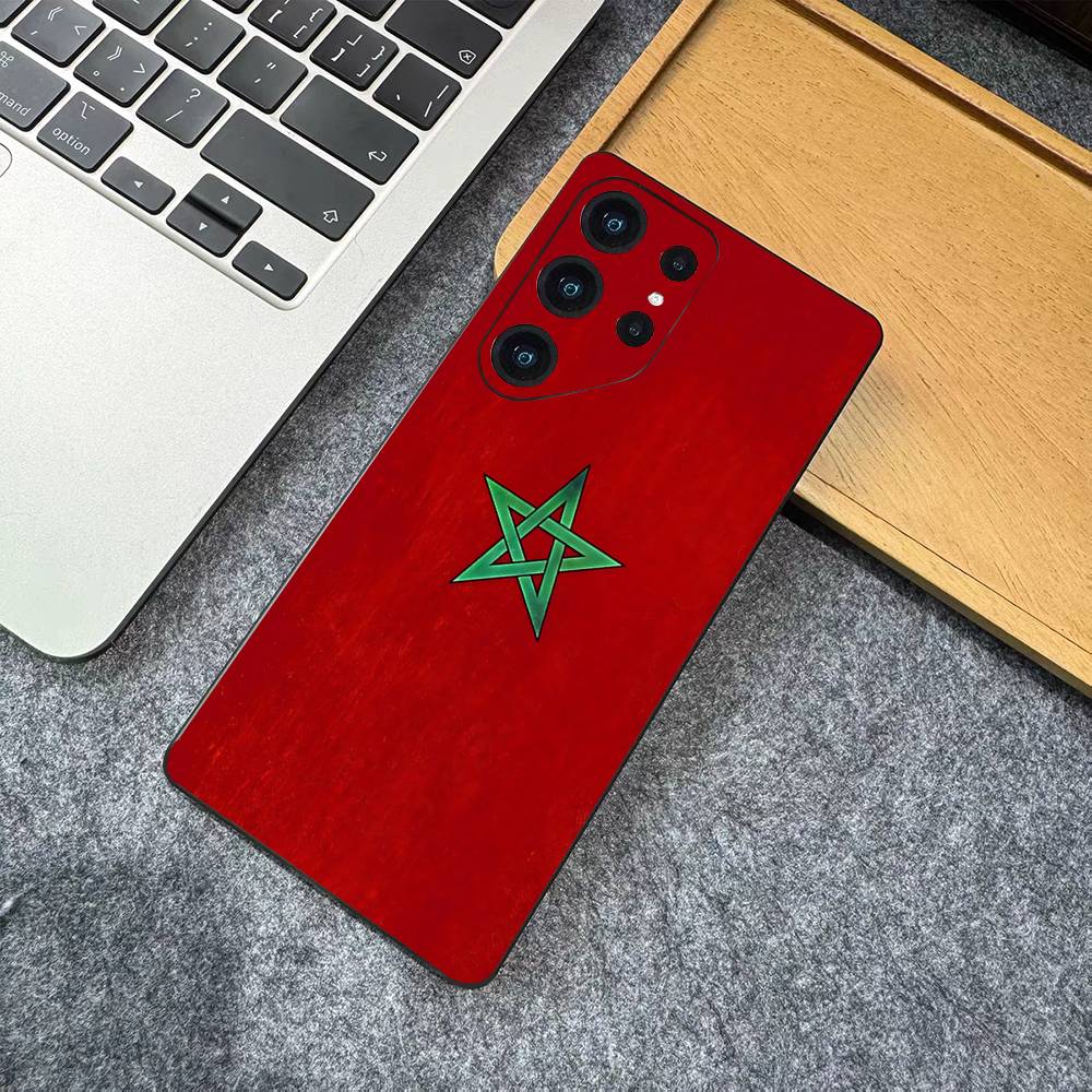 Morocco Map Flag Phone Case For Samsung S 24 Fe 25 Ultra Plus 20 Lite 21 30 22 23 24 22 Ultra 5G Fundas