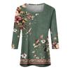 Women's T Shirt Tee Print 3/4 Sleeve Daily Weekend Fashion Basic Square Neck  Regular Top